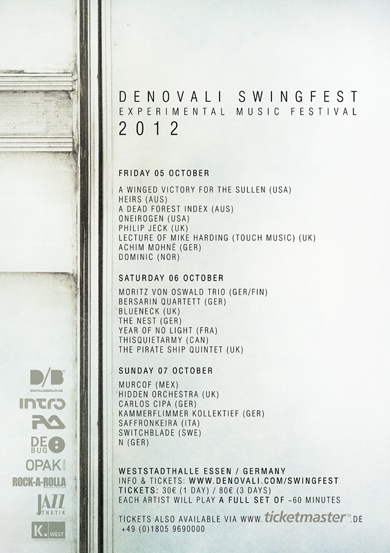 Denovali Records / Swingfest Flyer 2012